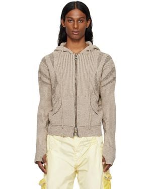 Charlie Constantinou Knit Zip Hoodie - Natural
