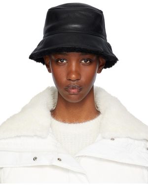 Yves Salomon Chapeau Bob Réversible Noir À Envers En Peau Retournée - Multicolore