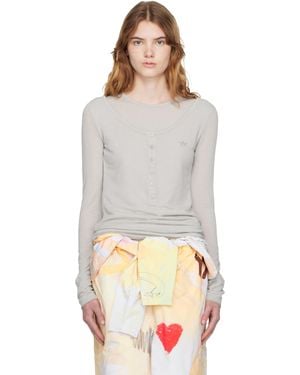 OPEN YY Layered Lounge Henley - Natural
