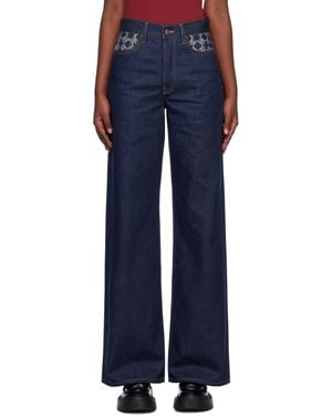 デニム・ジーパン AMIRI MA QUAD HIGH RISE WIDE JEANS Ma Quad Cuff straight jeans in blue - Amiri | Mytheresa