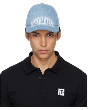 Balmain Denim Cap - Blue