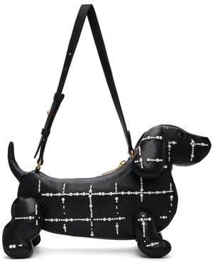 Thom Browne Windowpane Pearl Baby Hector Bag - Black