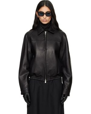 Tonywack Vintage Lamb Leather Bomber Jacket - Black