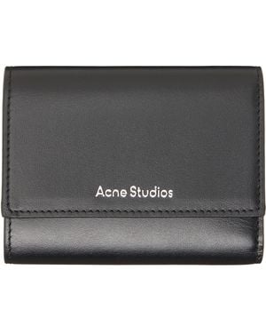 Acne Studios Trifold Leather Wallet - Black