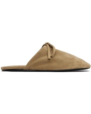 Marie Adam-Leenaerdt Bow Suede Slippers - Natural