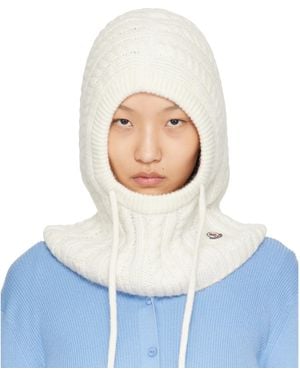 Moncler Cable Knit Alpaca Blend Balaclava - Blue