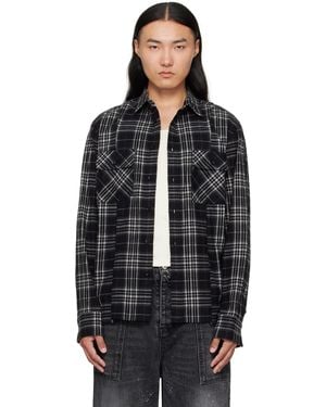 Sacai Plaid Flannel Shirt - Black