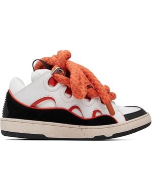 Lanvin Off- & Curb Snake Leather Sneakers - Red