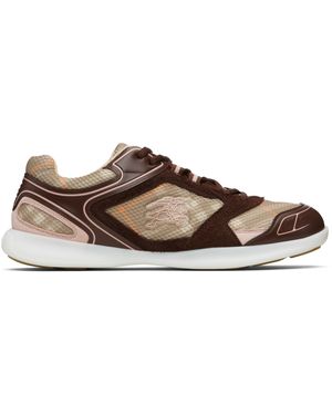 Burberry Burgundy Check Matrix Sport Sneakers - Black
