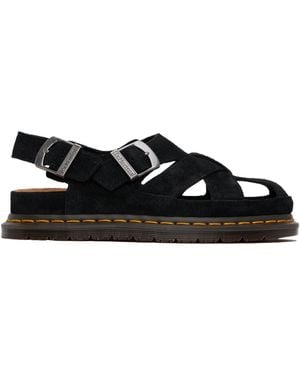 Dr. Martens ブラック Archive スエード フィッシャーマン サンダル