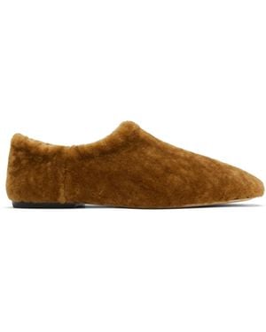 【関税込み】Dries Van Noten ブラウン シアリング スリッパ Dries Van Notenのブラウン シアリング スリッパがセール中