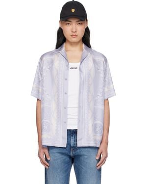 Versace グレー 'La Coupe Des Dieux' シルク シャツ - ホワイト