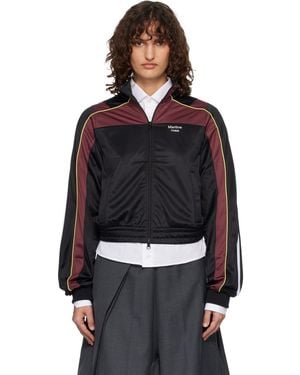 Martine Rose Burgundy Shrunken Track Jacket - Black