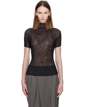 Issey Miyake Chiffon Twist Top - Black