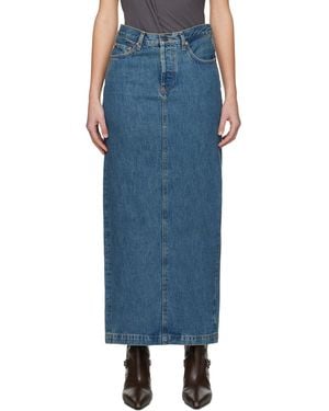 Wardrobe NYC Column Denim Midi Skirt - Blue