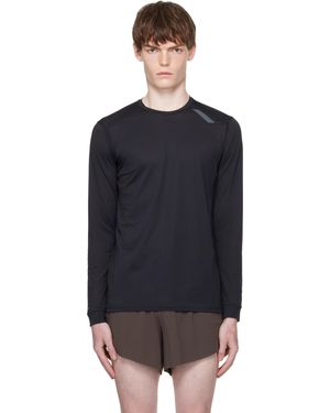 Soar Running T-Shirt À Manches Longues Noir En Filet Technique