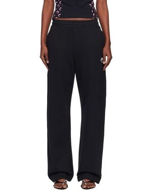Marine Serre Moon Logo Fleece Sweatpants - Black