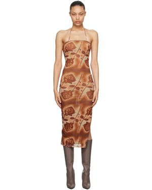 Miaou Orange Lila Midi Dress - Black