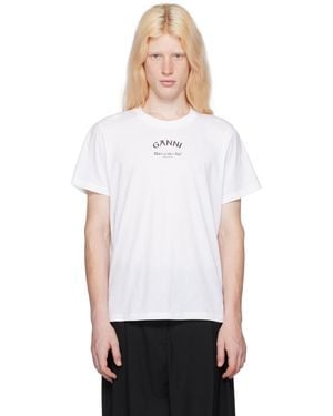 Ganni ホワイト リラックス Tシャツ