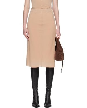 Maison Margiela Fusion Jersey Midi Skirt - Natural