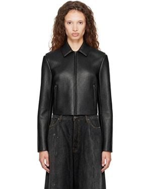 Acne Studios Zip Leather Jacket - Black