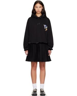 Chopova Lowena Fuzzy Pearl Hoodie Minidress - Black