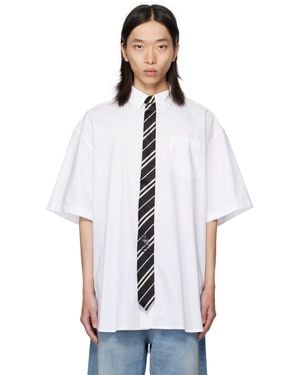 Vetements Tie Short-Sleeve Shirt - White