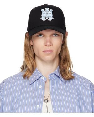 Amiri Casquette Noire En Canevas À Monogramme - Bleu