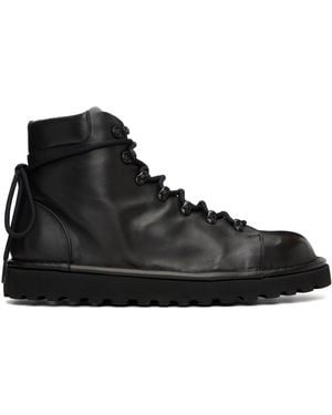 MARSELL Gomme Pallottola Crepping Leather Ankle Boots - Black