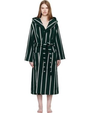 Tekla Terry Hooded Bathrobe - Green