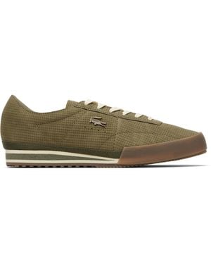 Lacoste Khaki Aura Leather Sneakers - Black