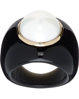 Sophie Buhai Pearl Moon Ring - Black