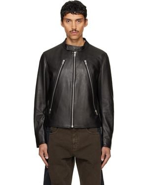 Maison Margiela 5-Zip Leather Jacket - Black