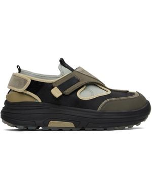 Suicoke Khaki & Tred Trainers - Black