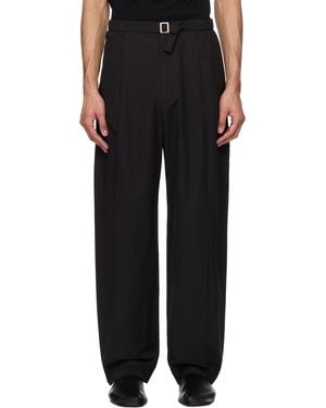Amomento Belted Tuck Banding Trousers - Black