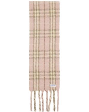 Burberry Petite Écharpe Rose À Carreaux - Neutre