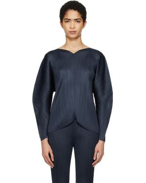 Pleats Please Issey Miyake Wormhole Blouse - Blue