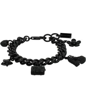 Marc Jacobs Bracelet À Breloques Emblématiques À Pierres En Verre Serties En Pavé - Noir