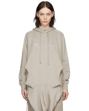 Pull a capuche surdimensionne jason s argente edition champion Rick Owens Lyst