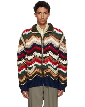 Sacai Mix Crochet Knit Blouson Jacket - Black