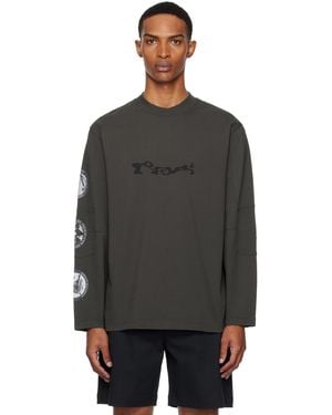 Roa グレー Division 長袖Tシャツ - ブラック