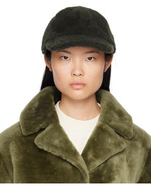 Yves Salomon カーキ カーリー シアリング キャップ - グリーン