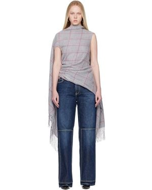 Jean Paul Gaultier Back Closure Scarf Draped Blouse - Black