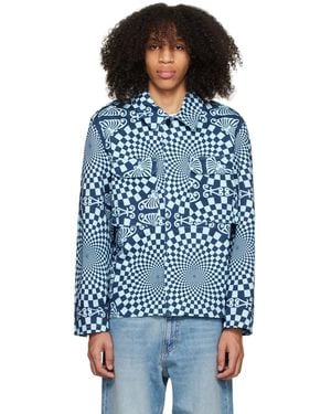 Bluemarble Folk Checkerboard Jacket - Blue