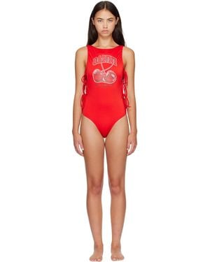 Ganni Cherry Swimsuit - Red