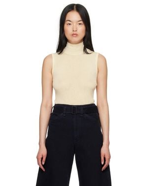 Lemaire オフホワイト シームレス トップス - ブラック