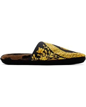 Versace 'I Heart Baroque' Slippers - Black