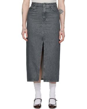 Filippa K Long Slit Denim Maxi Skirt - Black
