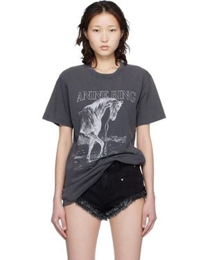 Anine Bing Lili Horse T-Shirt - Black