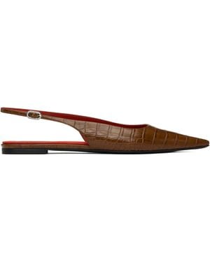 Stella McCartney ブラウン Elsa スリングバック フラットシューズ - ブラック